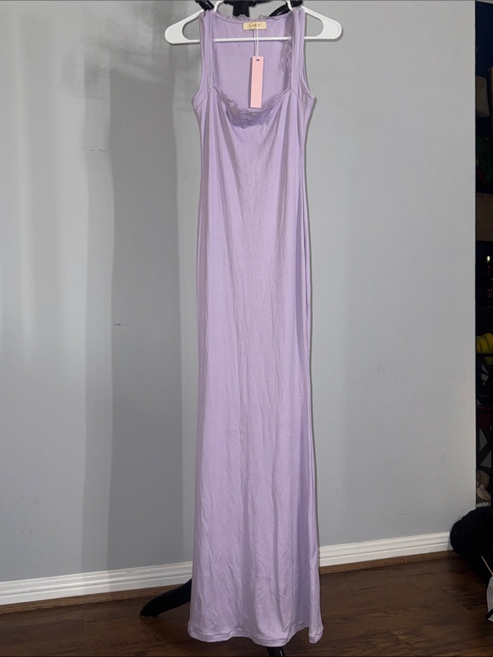 NWT Lavender Knit Square-Neck Maxi Dress 1.T